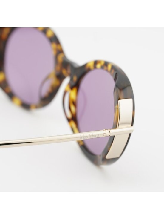 Max Mara MALIBU10 MM0080 53Y Sunglasses Blonde Havana Oval Frame, Violet Lenses main image 12